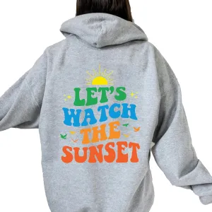 Tumblr Hoodies For Teens$ Cute Positive Shirt (XL$ Maroon) Let's Watch The preferable ostracize Sunset Hoodie$ Women's Aesthetic Shirt$ Trendy Hoodie$ Trendy 