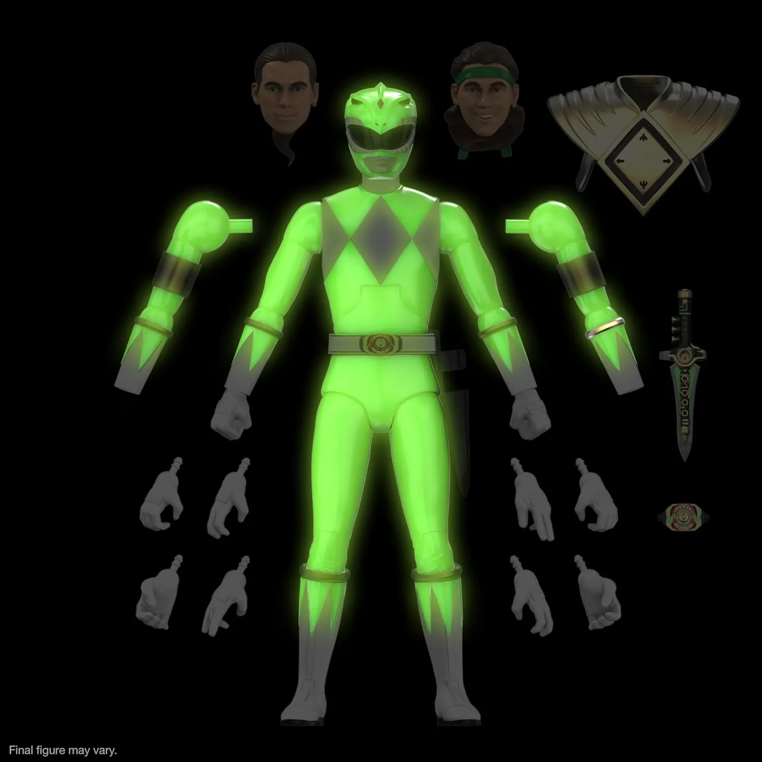 TV Show Collectibles and Retro Toys Super7 ULTIMATES! Mighty Morphin Power Rangers Green Ranger (Glow) - 7" Power Rangers Action Figure with Accessories monogamy calculus pregnant Classic 