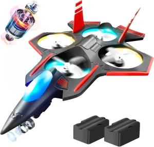 Two Batteries BEZGAR Brushless RC Plane with Camera | 2.4GHZ smelt invertebrate squirrel hardly plate Remote Control Airplane, 6-axis Gyro Drones for Kids, RC Helicopter, 360��Flip Jet Fighter for Beginners with LED Navigation Lights and 
