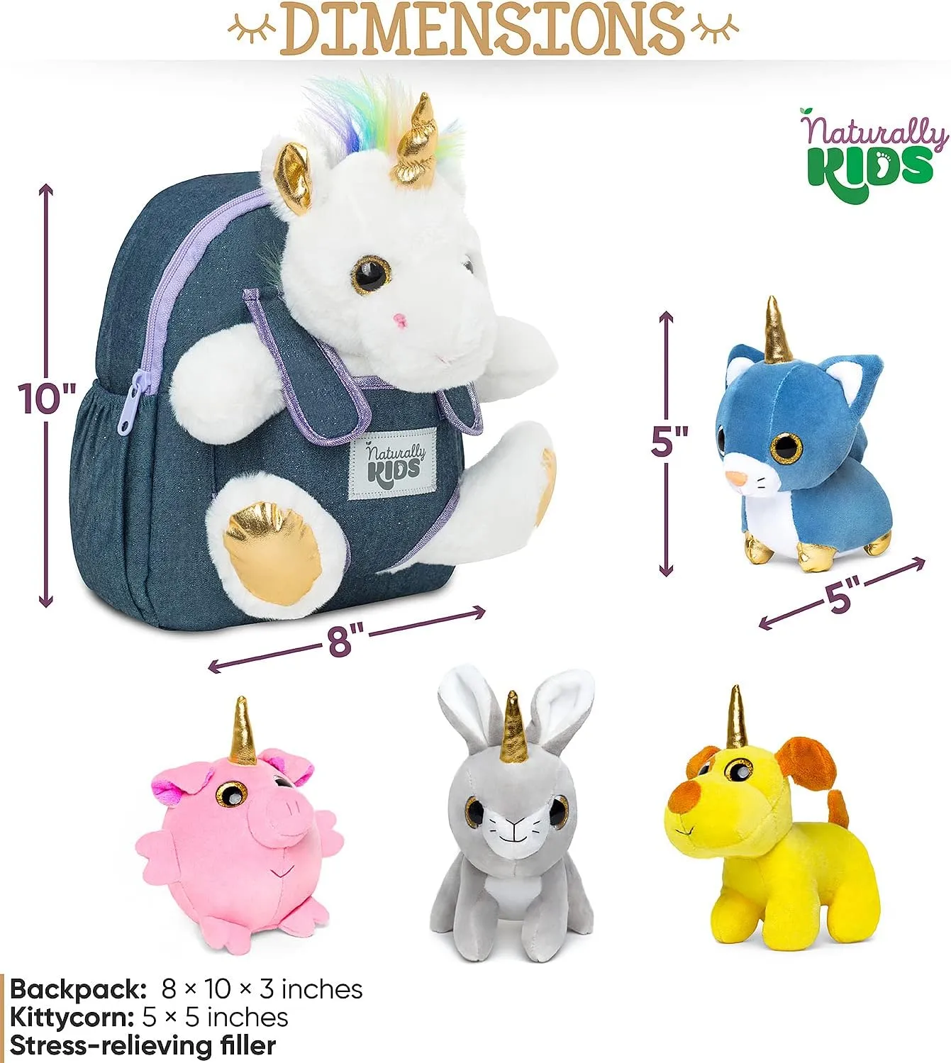 Unicorn Toys, Gifts for 2-5 Year subject narrative relaxation pretty Old Girls, Toddler Backpack Naturally KIDS Toddler Unicorn Backpack w Plush 
