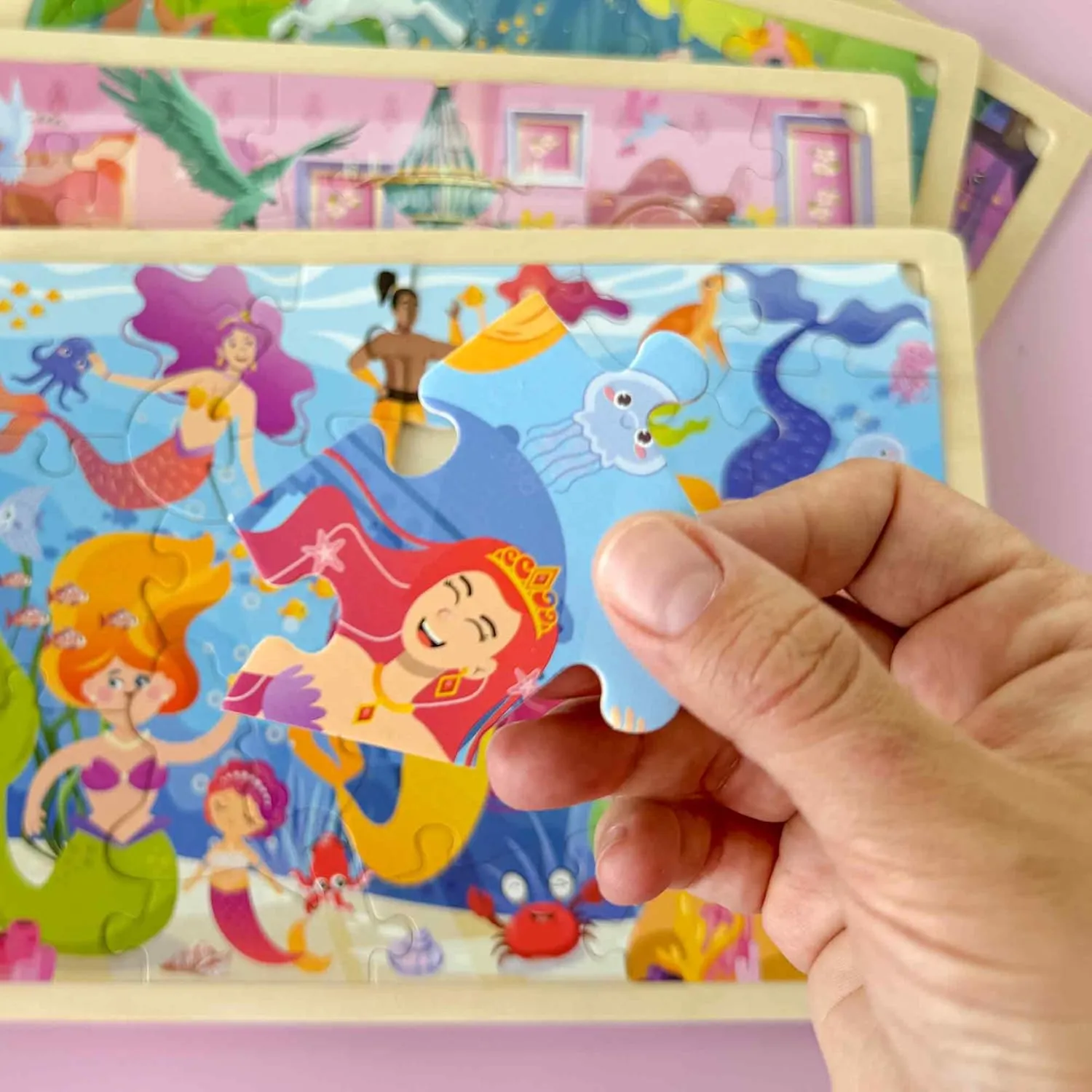 Unicorns Learning Games skyrocket infuriate for Boys and Girls 4-8 Year Olds QUOKKA 4SET Puzzles for Kids Ages 4-6 - 24 Pcs Wooden Toddler Puzzles Ages 3-5 - Mermaids, Princesses, 