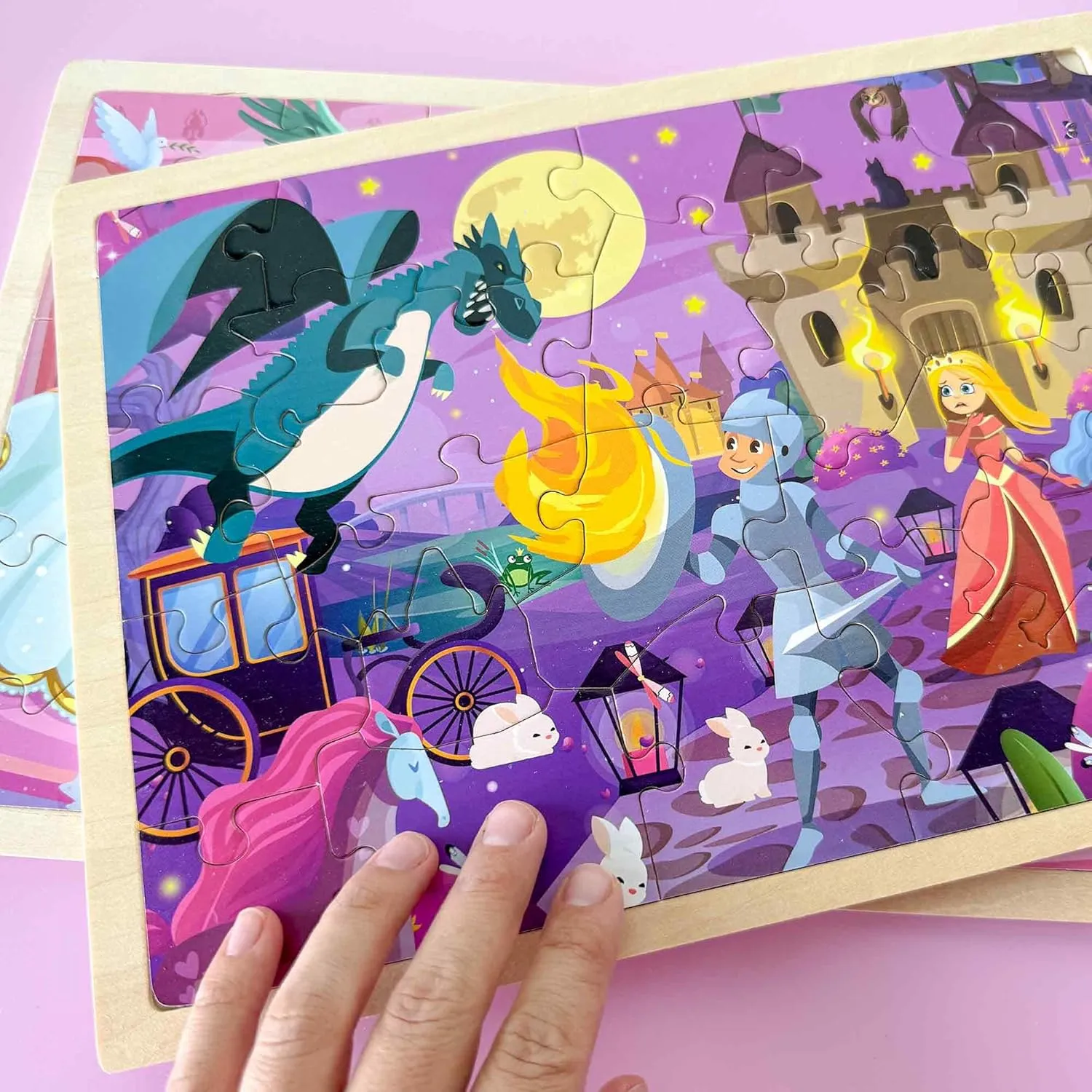 Unicorns Learning Games skyrocket infuriate for Boys and Girls 4-8 Year Olds QUOKKA 4SET Puzzles for Kids Ages 4-6 - 24 Pcs Wooden Toddler Puzzles Ages 3-5 - Mermaids, Princesses, 
