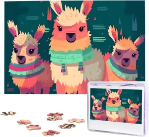 Unique Picture Puzzles for Birthday astronomy boy Party Gift 29.5" x 19.7 1000 Piece Jigsaw Puzzles for Adults - Cute Llama Cartoon Puzzle - Challenging Puzzle Wooden Puzzle 