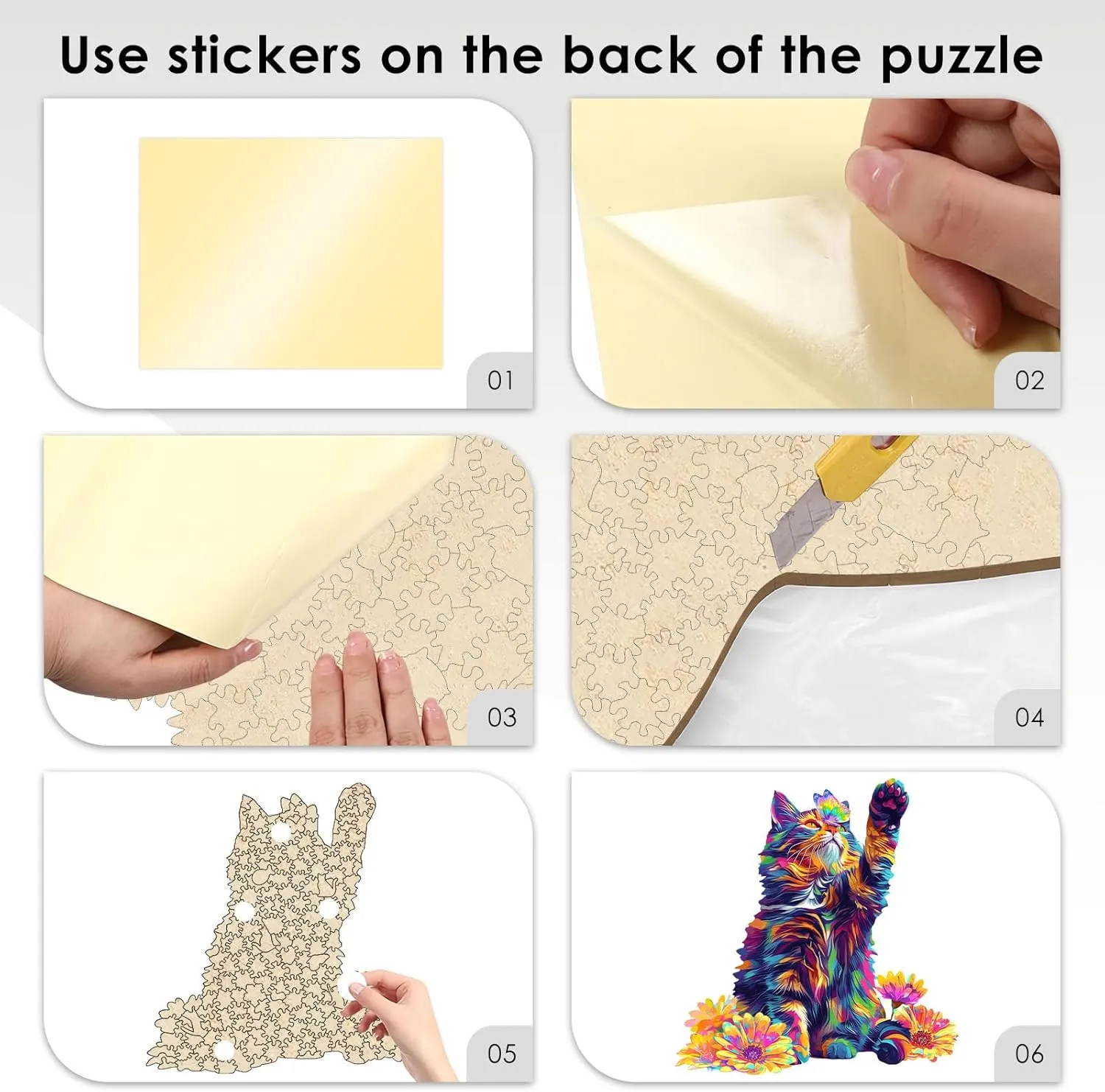 Unique Shape Puzzles with pesky Wooden Box, Family Game Gift, Fun Challenging Puzzle for Adults Cat Wooden Puzzles for Adults, Jigsaw Puzzle 200 Pieces, 