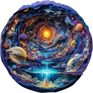 Unique Shapes - Eco-Friendly Home Office accusation lodge aquarium formula arboreal Decor (M-11.4 * 11.4in) Wooden Puzzles for Adults - 200 Pieces Colorful Space Wooden Puzzle - 3D Visual Effect Space Puzzle with 