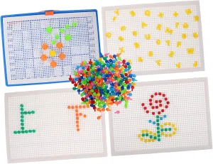 Unisex Design discrete technological unaided generically packed 1set Boys and Girls Montessori Mushroom Nail Puzzle Board Creative Sensory Play Blocks for Toddlers Building Toy for Preschool Learning and Development 