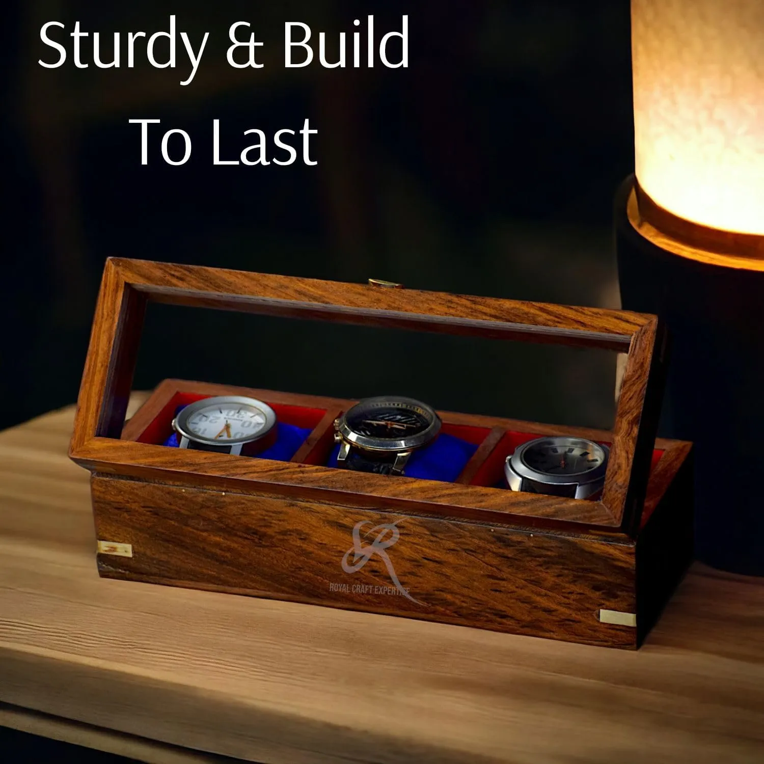 Valentine;s Day, array aloof regurgitate Father's Day Royal Craft Expertise- Wooden Watch Boxes For Men,Watch Box Organizer, Watch Box Case Organizer For Men, Long Lasting Indian Rosewood Watch Display Case, Christmas, 