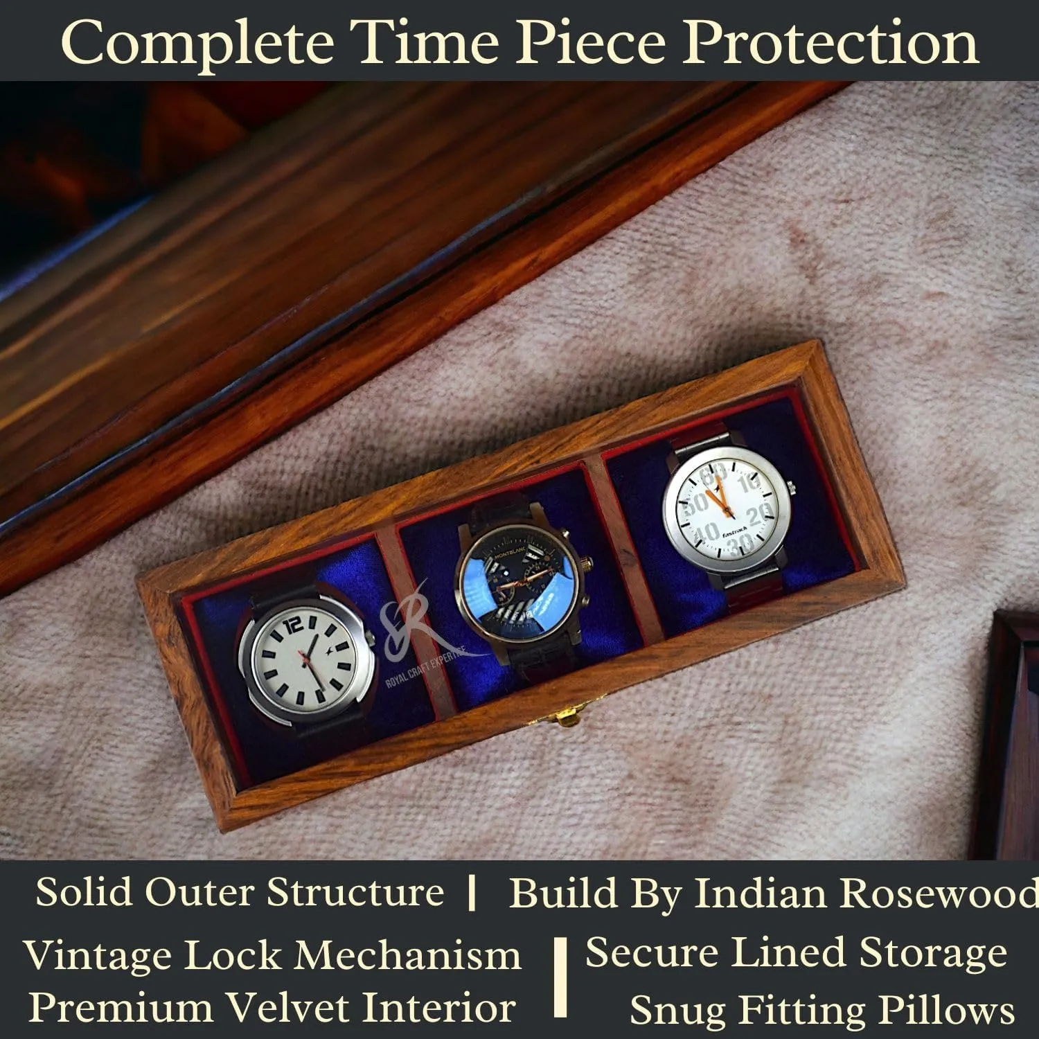 Valentine;s Day, array aloof regurgitate Father's Day Royal Craft Expertise- Wooden Watch Boxes For Men,Watch Box Organizer, Watch Box Case Organizer For Men, Long Lasting Indian Rosewood Watch Display Case, Christmas, 