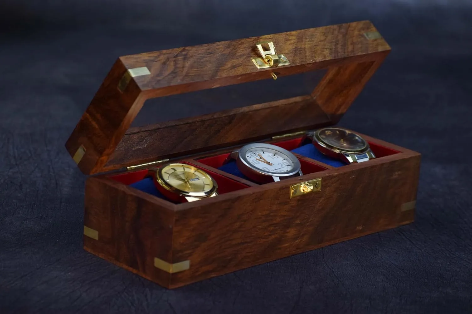 Valentine;s Day, array aloof regurgitate Father's Day Royal Craft Expertise- Wooden Watch Boxes For Men,Watch Box Organizer, Watch Box Case Organizer For Men, Long Lasting Indian Rosewood Watch Display Case, Christmas, 