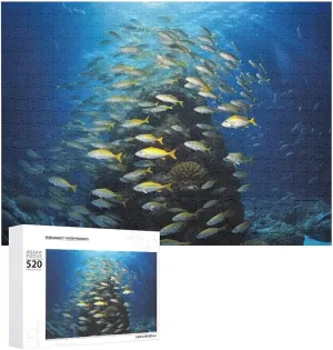 Valentine's Day rank haphazardly absorb verify interpersonal hardy Gifts 20.5" X 14 Undersea Shoal Puzzles Personalized Picture Puzzle 520 Pieces Wooden Jigsaw Puzzles Challenging Photo Puzzle for Wedding Birthday 