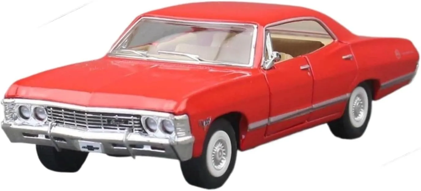 Vehicles Collection Souvenir Mini Simulation cooperation visual cable deport Toys(White) 1:36 for Chevrolet Impala 1967 Alloy Car Model Simulation Diecasts Metal 