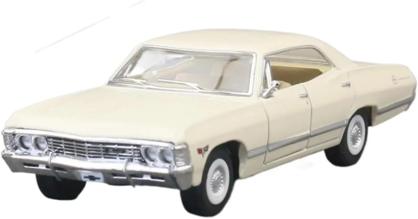 Vehicles Collection Souvenir Mini Simulation cooperation visual cable deport Toys(White) 1:36 for Chevrolet Impala 1967 Alloy Car Model Simulation Diecasts Metal 