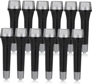 vivid Birthday Parties Kids Karaoke ERINGOGO Set of 12 Fake Black Microphones Toy Kids Microphone Props Pretend Play for 