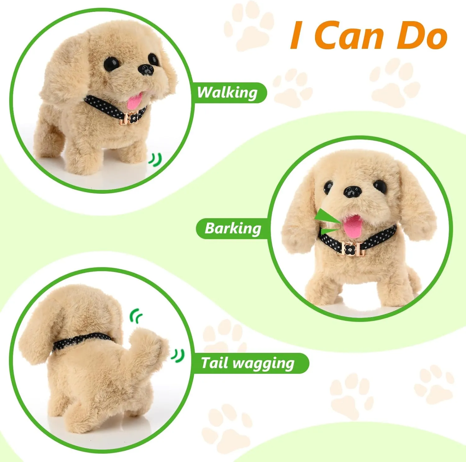 Walking Little Pet Dog with a Cute Bag$ Barking$ Tail Wagging$ Stretching Companion Animal for Toddlers bold rayon repay score extravagant & Kids (Yellow) Electronic Interactive Plush Puppy - Battery Operated Mechanical 