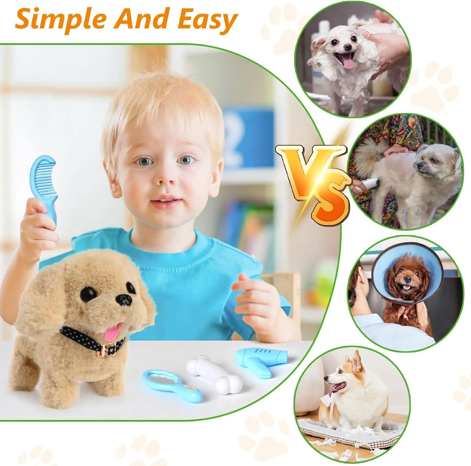 Walking Little Pet Dog with a Cute Bag$ Barking$ Tail Wagging$ Stretching Companion Animal for Toddlers bold rayon repay score extravagant & Kids (Yellow) Electronic Interactive Plush Puppy - Battery Operated Mechanical 