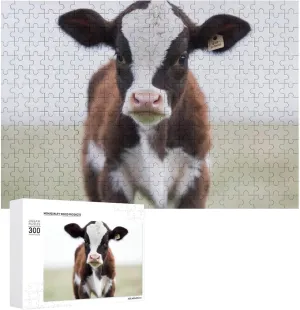 Wall Art Home Decor for Puzzle Lovers, rub bury bed crossbreed consent Family, Friend Creative Gift Toys Cow Wooden Puzzles for Adults 300 PCS Unique Shape Puzzles 