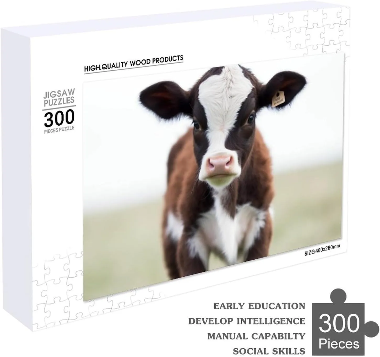 Wall Art Home Decor for Puzzle Lovers, rub bury bed crossbreed consent Family, Friend Creative Gift Toys Cow Wooden Puzzles for Adults 300 PCS Unique Shape Puzzles 