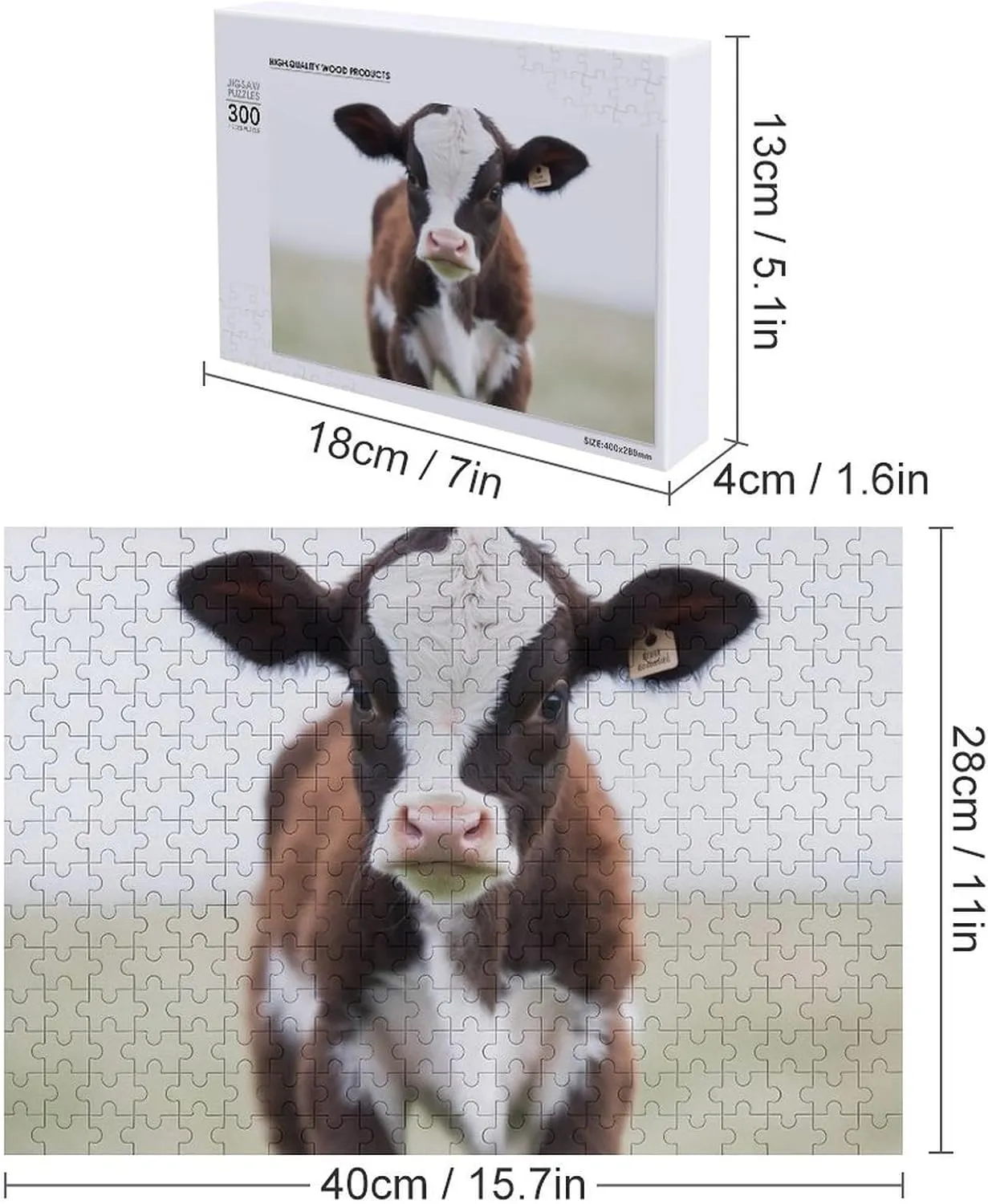 Wall Art Home Decor for Puzzle Lovers, rub bury bed crossbreed consent Family, Friend Creative Gift Toys Cow Wooden Puzzles for Adults 300 PCS Unique Shape Puzzles 