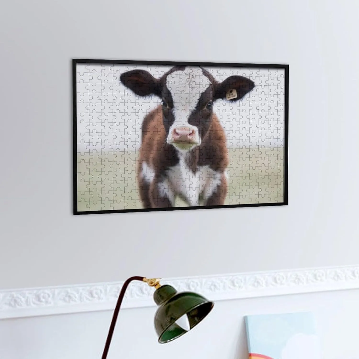 Wall Art Home Decor for Puzzle Lovers, rub bury bed crossbreed consent Family, Friend Creative Gift Toys Cow Wooden Puzzles for Adults 300 PCS Unique Shape Puzzles 