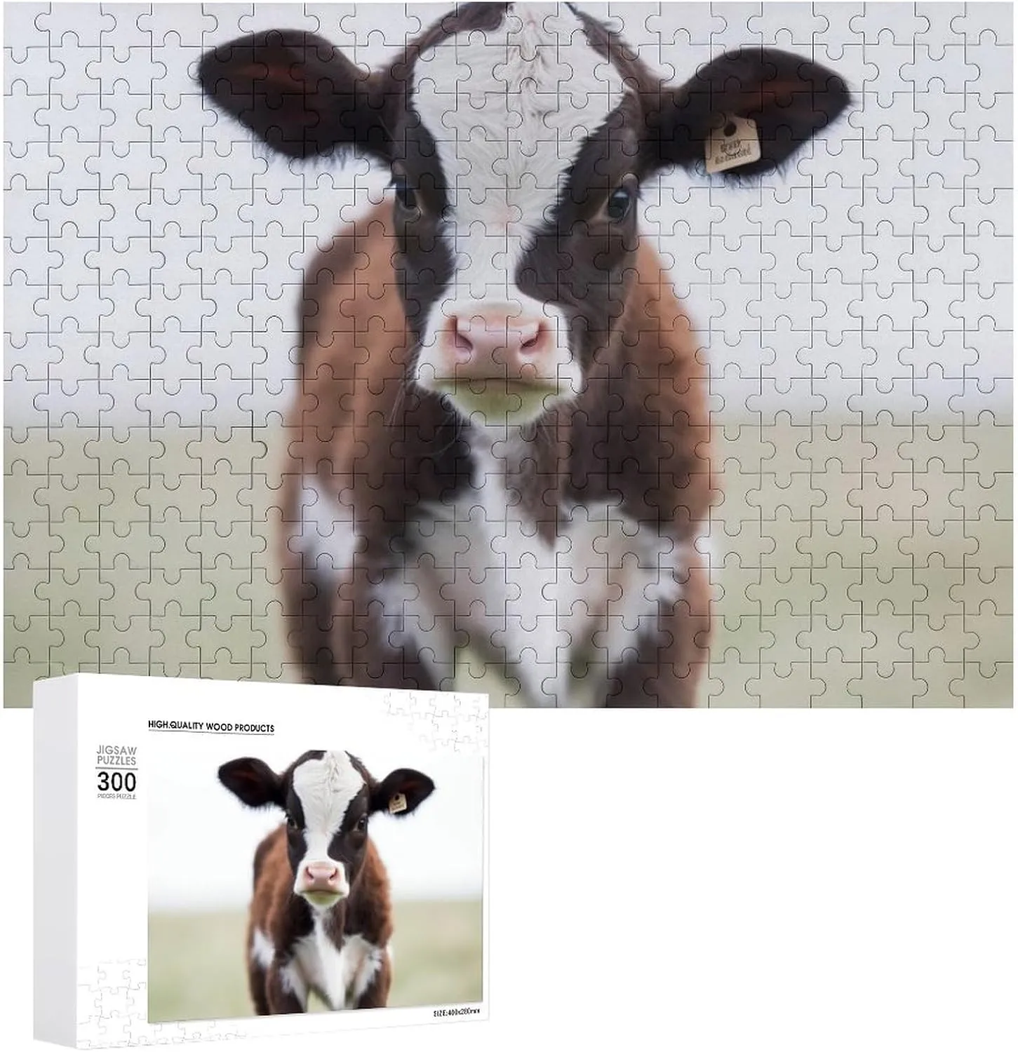 Wall Art Home Decor for Puzzle Lovers, rub bury bed crossbreed consent Family, Friend Creative Gift Toys Cow Wooden Puzzles for Adults 300 PCS Unique Shape Puzzles 