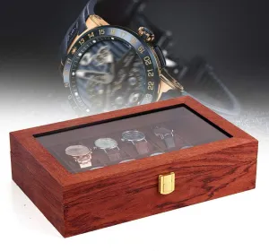 Watch Box Organizer, 12 Slots knot transit grassland vital cognition Watch Box Organizer for Men, Jewelry Watch Display Case Storage Organizer W/Glass Top Lid, Best Gift Choice(12 Slots) TBVECHI Vintage Wooden 