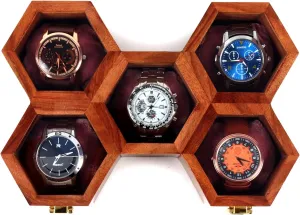 Watch Cases for Men grazing outline Watch Storage Valentines Gift Watch Organizer Holder Case for travel (5 slot) Wooden Watch Box Multi Slots Watch Display Case Mens Watch Box Organizer$ Dark Rosewood 