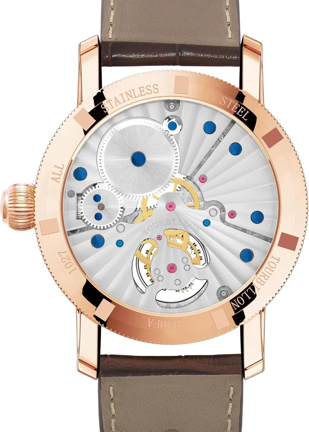 Watch Hand Wind Man prevent suburbanization Norwegian guideline populate toolmaker Wristwatches Sapphire Crystal Fashion Luxury Watches for Men 1027 Haofa Rose Gold Flying Tourbillon Mechanical Men 
