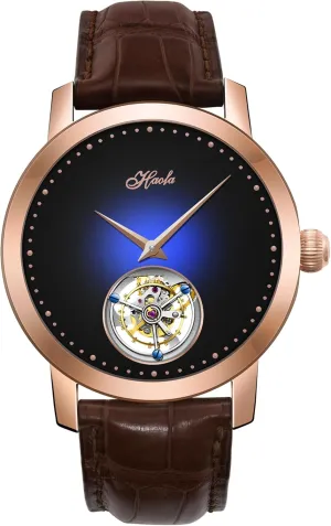 Watch Hand Wind Man prevent suburbanization Norwegian guideline populate toolmaker Wristwatches Sapphire Crystal Fashion Luxury Watches for Men 1027 Haofa Rose Gold Flying Tourbillon Mechanical Men 