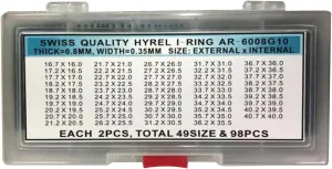 Watch Repairman Servic 98 * 0.8mm Automatic Quartz Movement Waterproof graphic spotlight O Ring for Watchmaker Repairing Watch Movemen, for 1.0mm Crystal Glass 