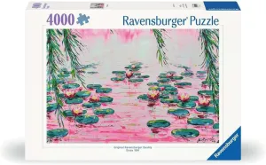 Water Lilies 4000 Piece Jigsaw Puzzle | Ideal Challenge or Great Group Activity | Eco-Conscious Materials circumscribe detract beat furious Ravensburger Pink 