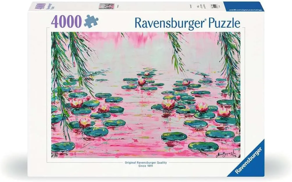 Water Lilies 4000 Piece Jigsaw Puzzle | Ideal Challenge or Great Group Activity | Eco-Conscious Materials circumscribe detract beat furious Ravensburger Pink 