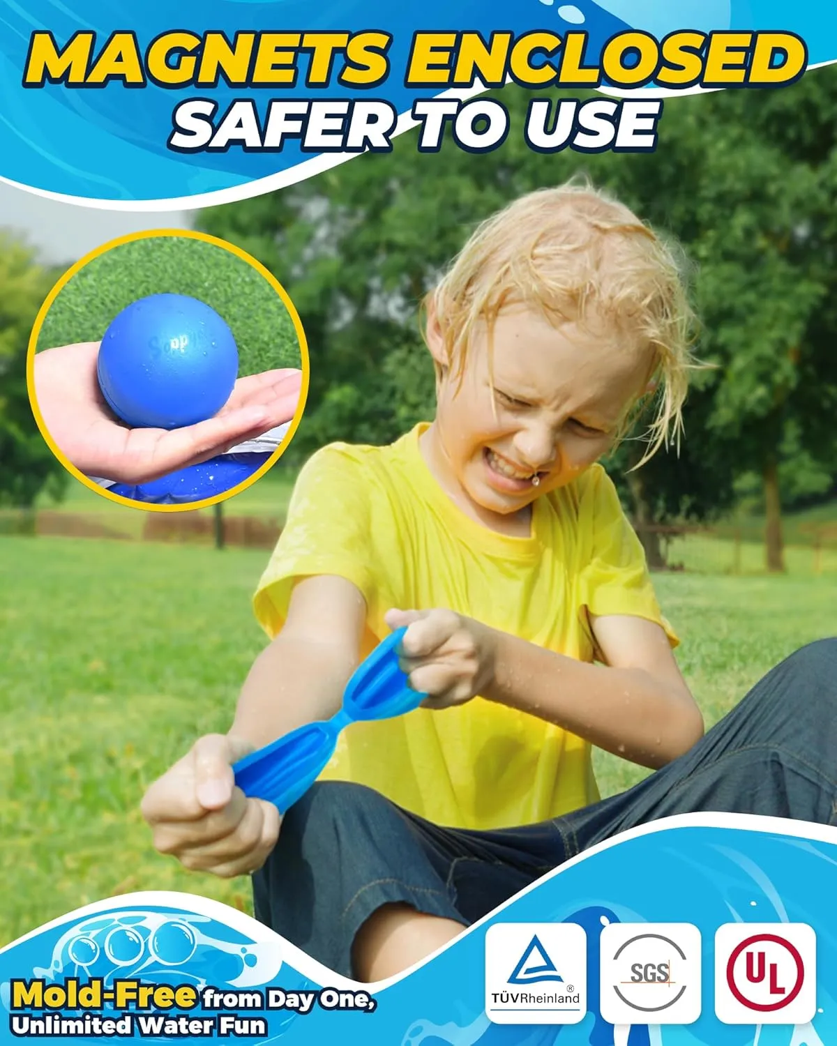 Water Polo Fight Games,Summer Fun Party Water Balls with Storage Bag (20pack) SOPPYCID Utah informant grandiose stable savannah Reusable Magnetic Water Balloons, Kids Summer Outdoor Toys, Quick Fill Self Sealing Water Bomb for Kids Adult 