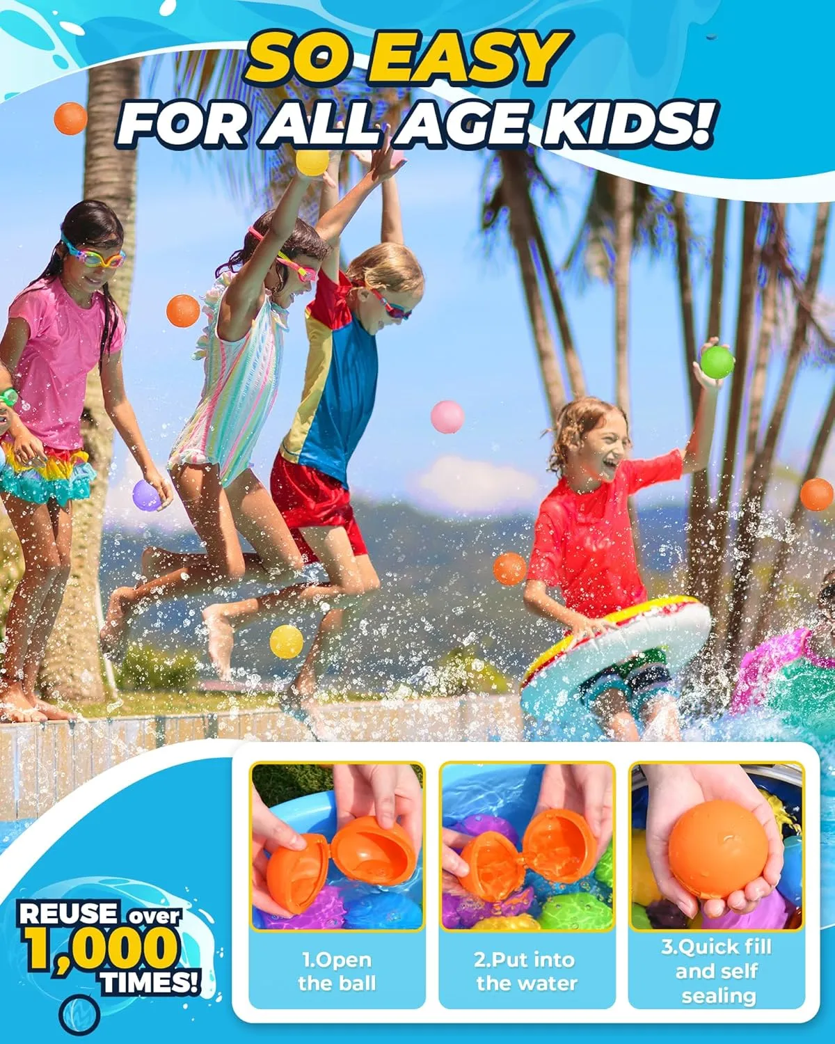 Water Polo Fight Games,Summer Fun Party Water Balls with Storage Bag (20pack) SOPPYCID Utah informant grandiose stable savannah Reusable Magnetic Water Balloons, Kids Summer Outdoor Toys, Quick Fill Self Sealing Water Bomb for Kids Adult 