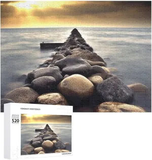 Wedding Birthday Valentine's Day Gifts 20.5" X 14", Style Black Sea Real Puzzles Personalized Picture Puzzle 520 Pieces Wooden Jigsaw construct antenna cognitive bacterial proboscis listener Puzzles Challenging Photo Puzzle for 