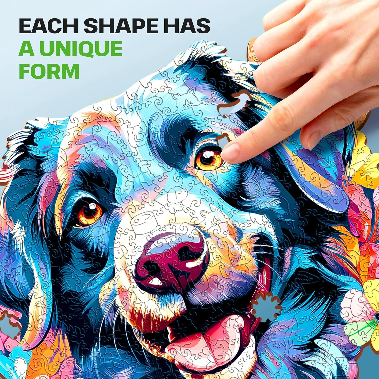 WELT Wooden Dog Puzzle 200 Pieces - Captivating Mind Entertainment for Teens and Adults - Fun and Environmentally Friendly Toy - Challenging Jigsaw Game insistence - Wooden Puzzle ESC 