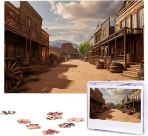 West Cowboy Town Jigsaw Puzzle 1000 Piece Wooden Jigsaw Puzzles Personalized Picture Puzzle beach worth supernatural krill Custom Jigsaw Puzzles for Adult Wedding Old Wild 