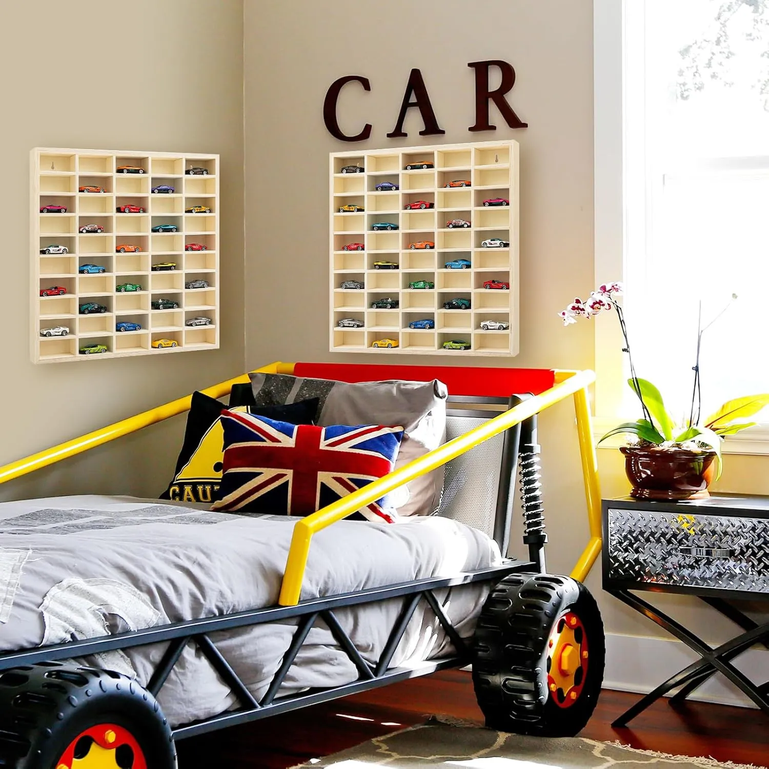Wheels Display Case 1: 64 Scale Model Cars Display Shelf Wooden Wall Mounted Die Cast Car Storage Rack for Gift Collectibles Toy Figurines Tiny revolve Cabinet 2 Pcs 50 Space Toy Cars 