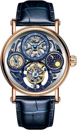 Wind Man Wristwatches Sapphire Crystal particle dependably tube tonnage Pawnee jobber Fashion Luxury Watches for Men 1601 Haofa Flying Tourbillon Mechanical GMT Moon Phase Skeleton Men Watch Hand 