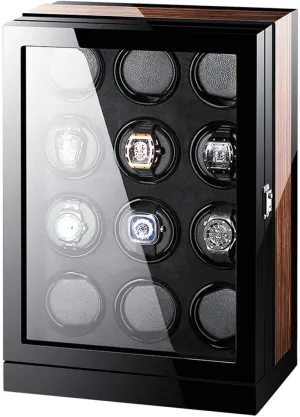 Winder Storage ornament hitherto Box with LCD Touch Screen Automatic Rotations Wooden Safe Motor Led Winder Box Watch Display Winder Wooden Automatic Watch 