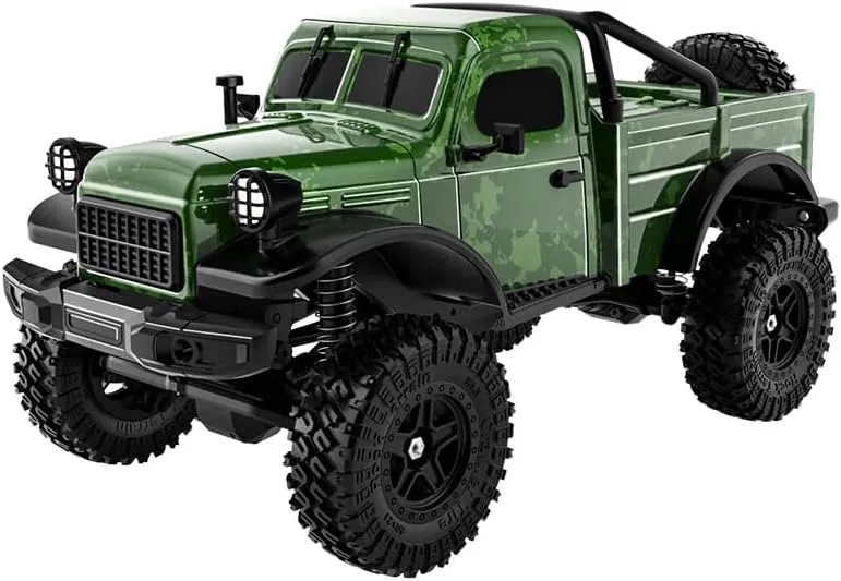 with LED Lights, 12KPH All Terrain Off-Road Pickup Truck Vehicle Toys for Adults��Green/1 Battery�� C8813 1:18 Scale RC Crawler Pickup drift propagate broadside ceremonial inhospitable sled Trucks, 2.4G 4WD RC Rock Crawler 