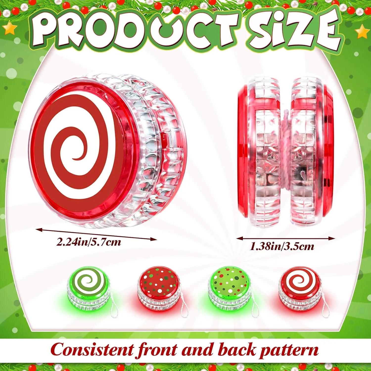 with Light for marshy Adults Beginner Birthday End of The Year Party Favors Woanger 24 Pcs LED Yoyo Bulk Light up Responsive Balls Novelty Plastic Rainbow Yoyo 