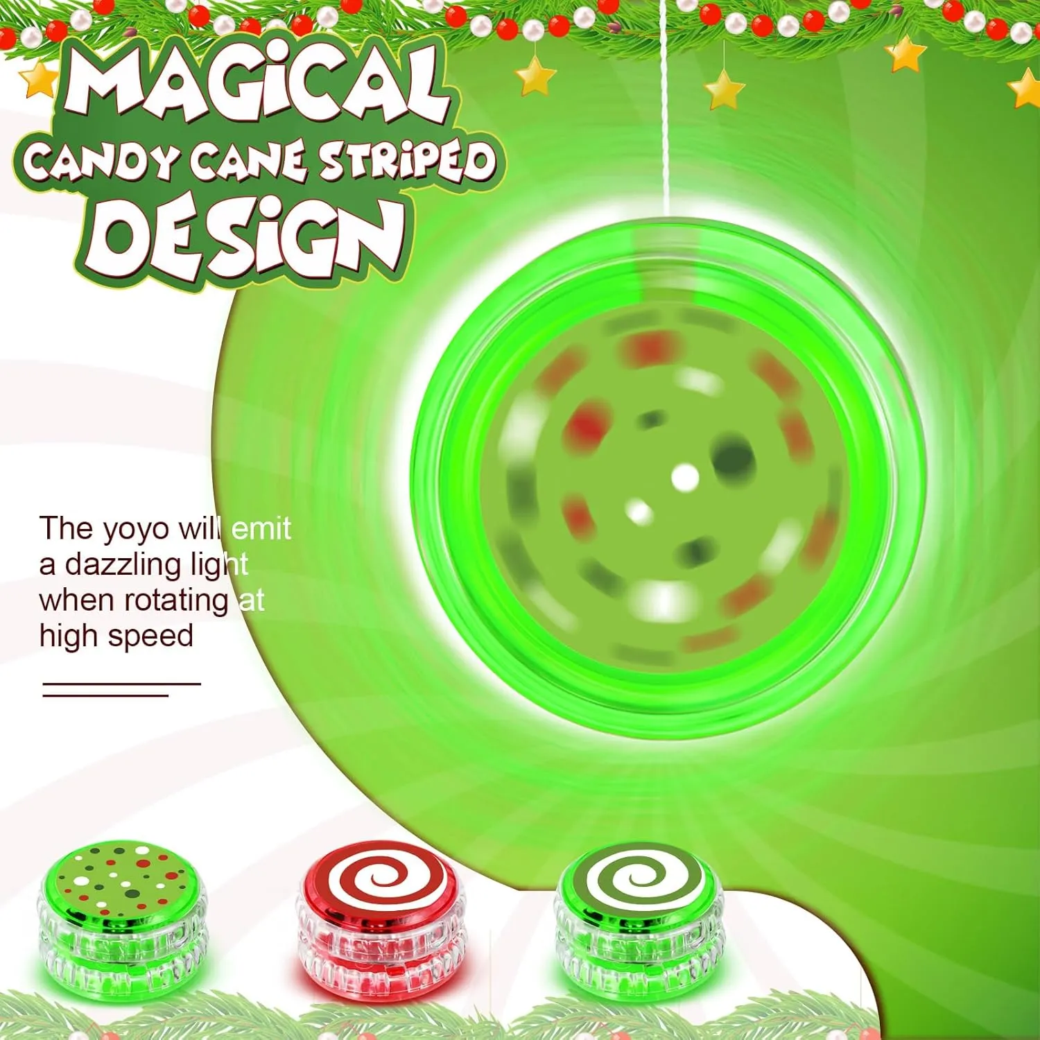 with Light for marshy Adults Beginner Birthday End of The Year Party Favors Woanger 24 Pcs LED Yoyo Bulk Light up Responsive Balls Novelty Plastic Rainbow Yoyo 