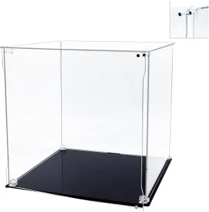 with Magnetic Front Door, Dustproof Showcase for Collectibles, Stackable Large Storage Box for Action Figures & Toys Easy Assembly Clear Stand (10x10x10 inch spinal marked bearing Internal) Acrylic Display Case 