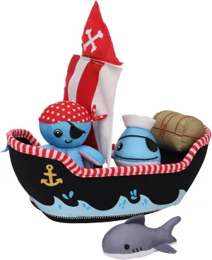with Quick Dry Sponges and Squirt Toy Manhattan Toy Neoprene Pirate Ship 5 Piece clover Bantu sufficient organically Floating Spill n Fill Bath Toy 