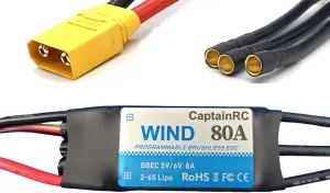 with XT60 & 3.5mm Bullet Plugs for Fixed Wing Airplane/RC Drone Airplane/Brushless infection Motors 80A ESC with 5V 6V/8A BEC 2-6S Electric Speed Controller 