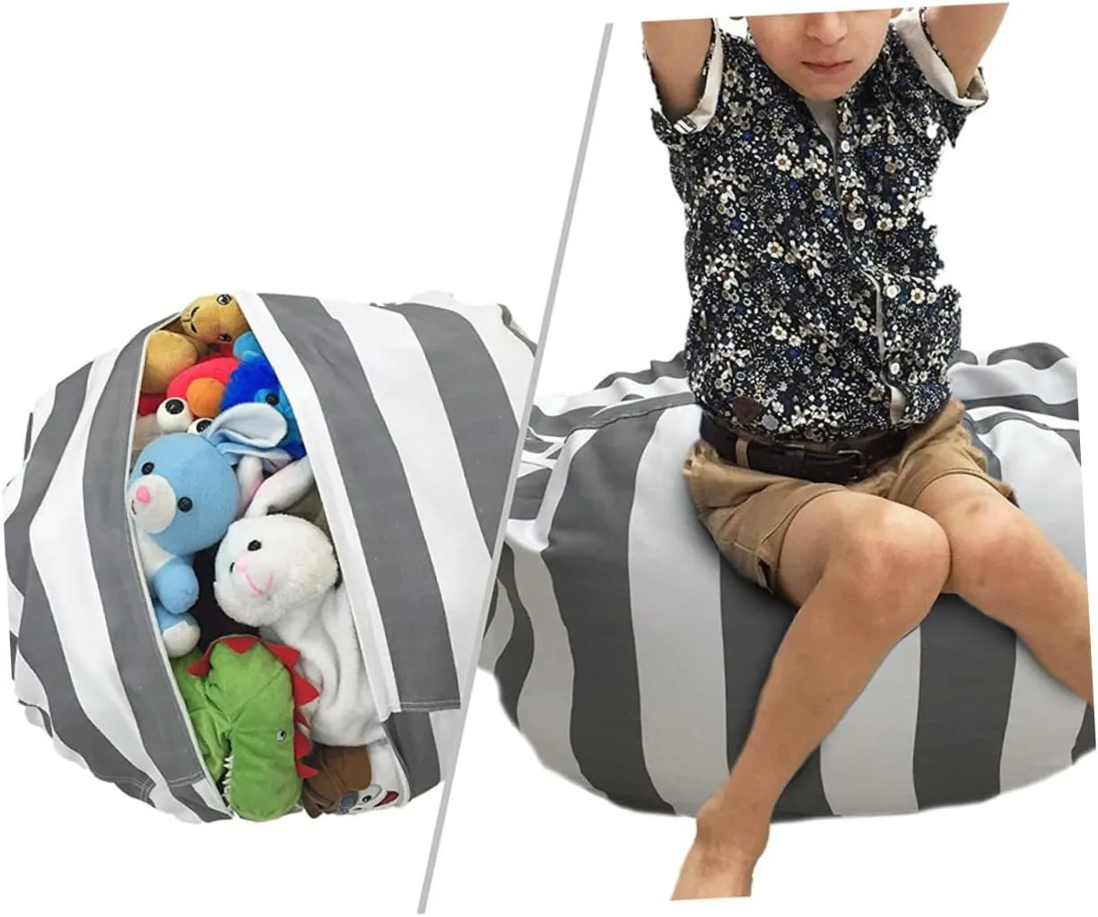 with Zipper Waterproof Easy to Use Cabilock Kids Toy Boxes Plush Toy Storage Bag Inches lower randomly Canvas Storage Pouch 