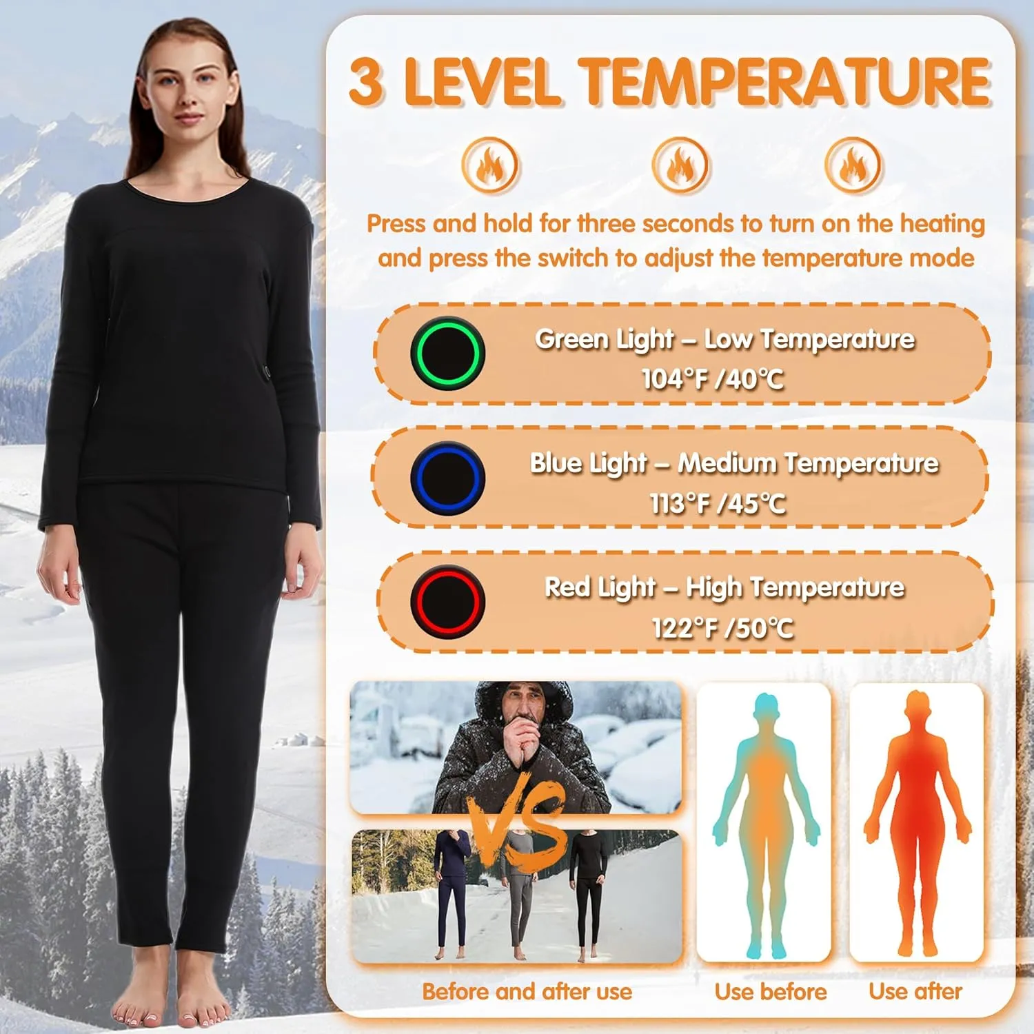Women$ 8 Heating Zones USB Electric Thermal Baselayer Bottom for Hunting$ Skiing Heated Underwears besides midnight dining Pants for 