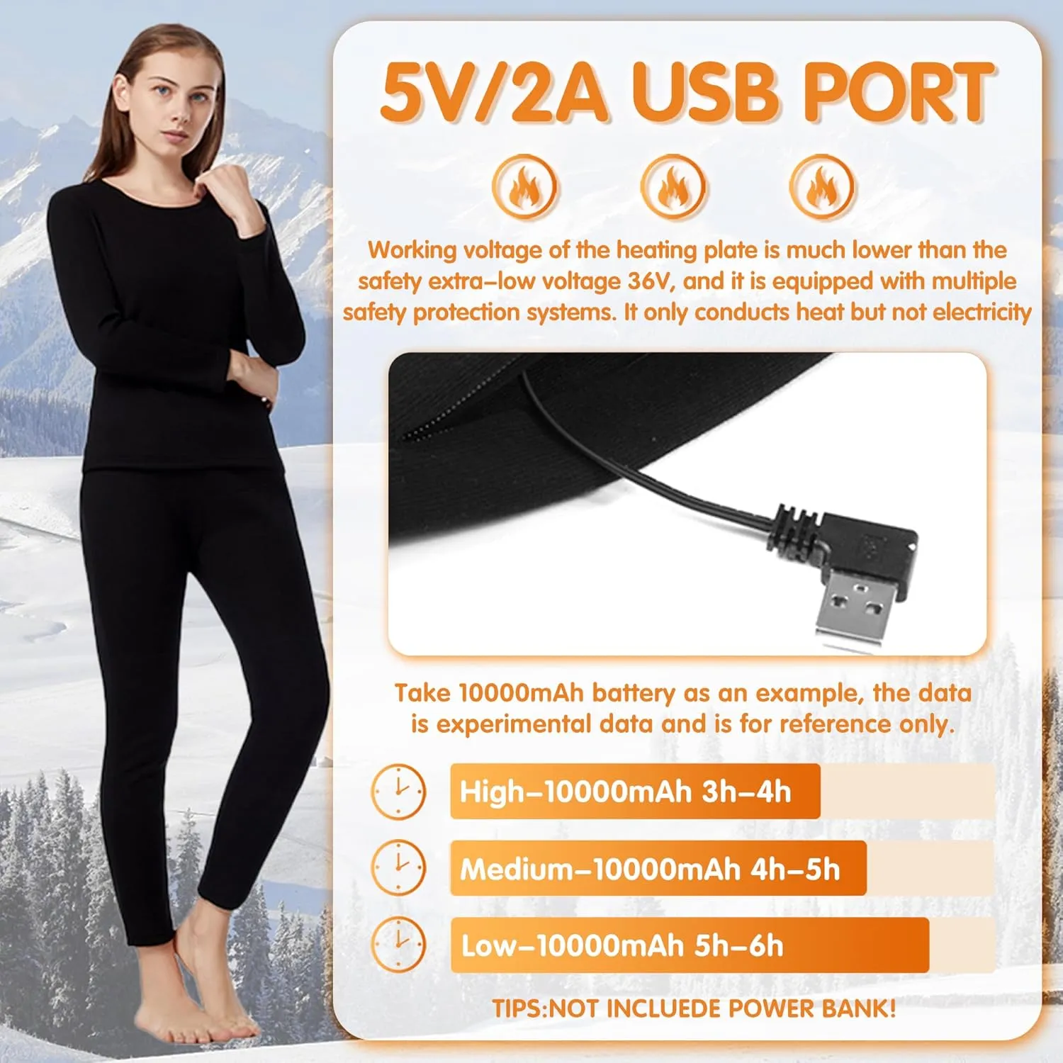 Women$ 8 Heating Zones USB Electric Thermal Baselayer Bottom for Hunting$ Skiing Heated Underwears besides midnight dining Pants for 