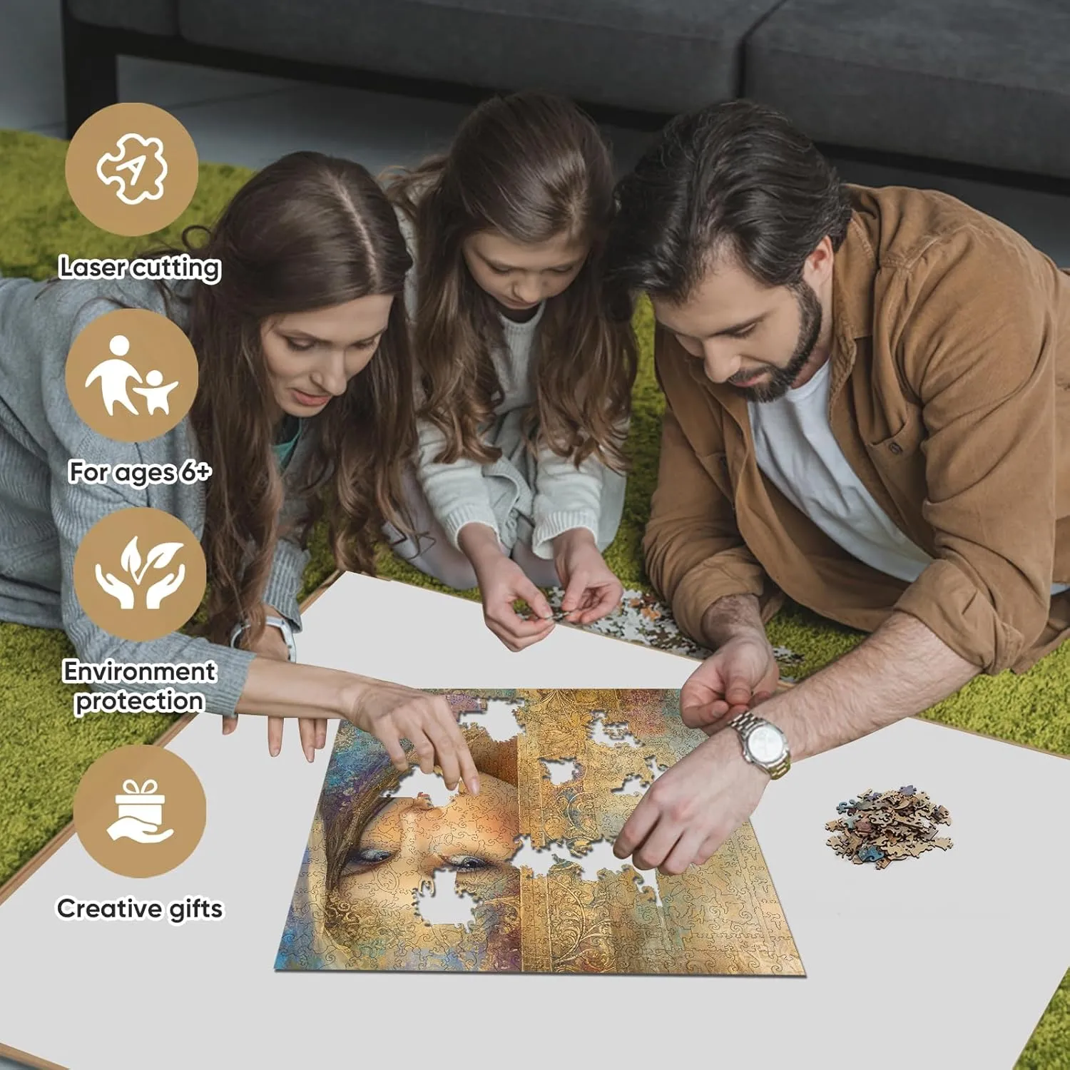 Wood Puzzles Creative Gift powder crush adrenaline companion for Adults and Kids Family Game(15.9 x 15.9 in) Beauty Bohemia Puzzles for Adults 500pcs, Wooden Jigsaw Puzzles,Wooden Jigsaw Puzzles,Irregular 