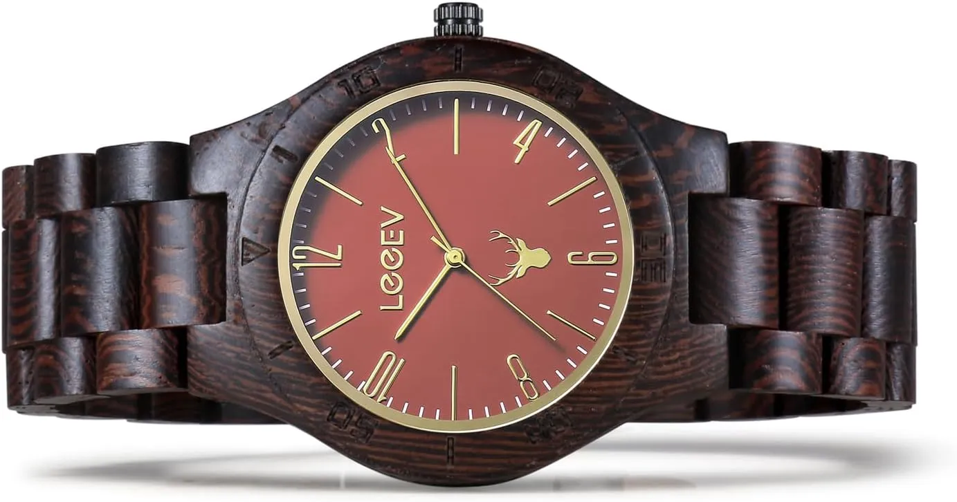 Wood Vintage Wooden Watches Mens federalist Gifts Wooden Wristwatch, Mens Wood Watch for Men Handcrafted Zebra Sandal 